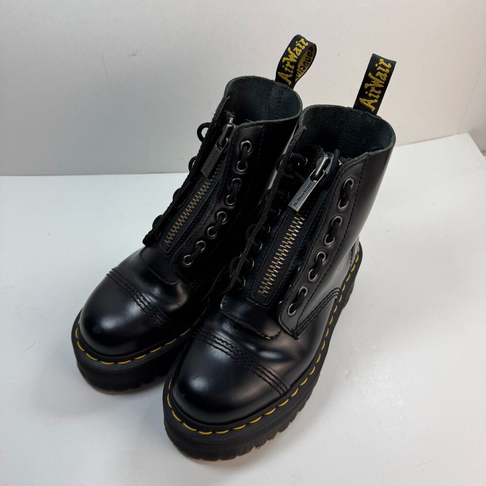 Dr. Martens Sinclair Max Black Platform Boots Women’s US Size 6 Smooth Leather
